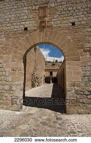 Spain, Ibiza, Looking through Portal de ses Taules Dalt Vila; Ibiza Town View Large Photo Image Stock Image - Spain, Ibiza, Looking through Portal de ses Taules Dalt Vila; Ibiza Town. Fotosearch