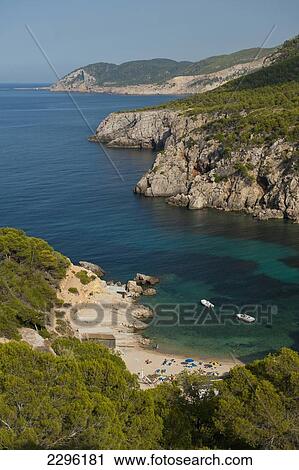 Spain, Looking down onto Cala d'en Serra beach; Ibiza View Large Photo Image Stock Image - Spain, Looking down onto Cala d'en Serra beach; Ibiza. Fotosearch