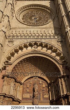 Spain, Majorca, Front of Palma cathedral; Palma View Large Photo Image Stock Image - Spain, Majorca, Front of Palma cathedral; Palma. Fotosearch