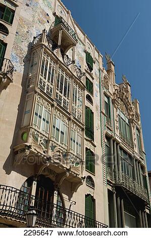 Stock Photo - Spain, Majorca, Modernismo style architecture buildings; Palma. Fotosearch