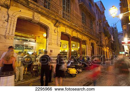 Spain, Majorca, Tapas bar in small alley in evening; Palma View Large Photo Image Stock Photograph - Spain, Majorca, Tapas bar in small alley in evening; Palma. Fotosearch