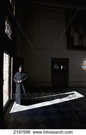 Spain, Monk; Rascafria, Santa Maria El Paular Monastery View Large Photo Image Stock Photo - Spain, Monk; Rascafria, Santa Maria El Paular Monastery. Fotosearch