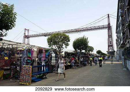 Spain, Shuttle bridge between Portugalete and Getxo Puente de Vizcaya; Basque Country View Large Photo Image Stock Photo - Spain, Shuttle bridge between Portugalete and Getxo Puente de Vizcaya; Basque Country. Fotosearch
