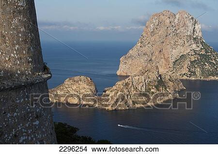 Spain, Torre des Savinar and Es Vedra island at dawn; Ibiza View Large Photo Image Picture - Spain, Torre des Savinar and Es Vedra island at dawn; Ibiza. Fotosearch