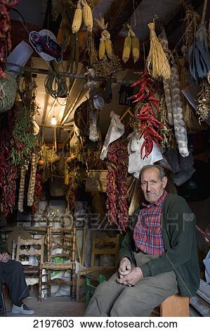 Spain, Variety Of Dried Vegetables And Bulbs Sold By Old Man; Chinchon View Large Photo Image Stock Image - Spain, Variety Of Dried Vegetables And Bulbs Sold By Old Man; Chinchon. Fotosearch
