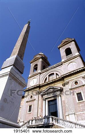 Stock Image - Spanish Steps (Church On Top). Fotosearch