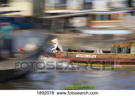 Speeding Boat In Mekong Delta, Blurred Motion View Large Photo Image Stock Photo - Speeding Boat In Mekong Delta, Blurred Motion. Fotosearch