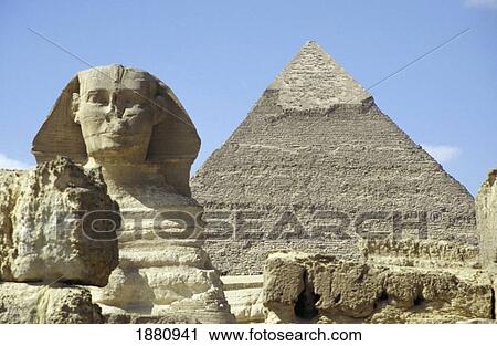 Sphinx And Khafra Pyramid View Large Photo Image Stock Image - Sphinx And Khafra Pyramid. Fotosearch