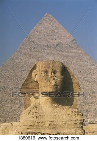 Sphinx In Front Of Great Pyramid Of Chephren View Large Photo Image Stock Photograph - Sphinx In Front Of Great Pyramid Of Chephren. Fotosearch