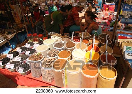 Spice and tea at stall at world famous Anjuna Flea Market, held on Wednesdays on Anjuna Beach, Goa State, India, Asia. View Large Photo Image Stock Image - Spice and tea at stall at world famous Anjuna Flea Market, held on Wednesdays on Anjuna Beach, Goa State, India, Asia.. Fotosearch