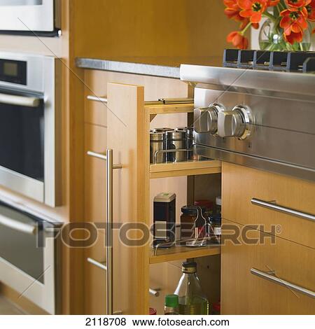 Spice Drawer In Modern Wooden Cabinetry Victoria Vancouver Island