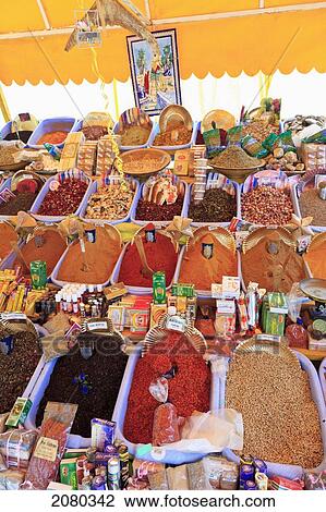 Spices In Bulk At Market In Old Town Medina Area; Kairouan, Tunisia, North Africa View Large Photo Image Stock Image - Spices In Bulk At Market In Old Town Medina Area; Kairouan, Tunisia, North Africa. Fotosearch