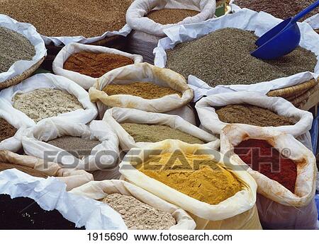 Stock Image - Spices In The Souk. Fotosearch