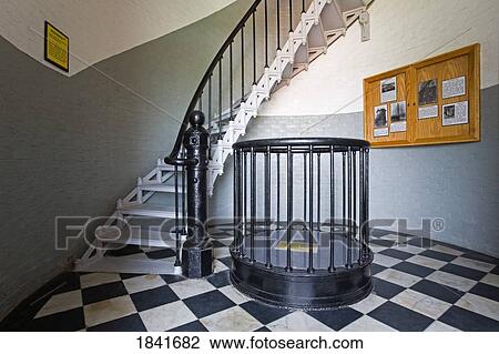 Stock Image - Spiral Stairs In Ponce Inlet Lighthouse; Daytona Beach, Florida, Usa. Fotosearch