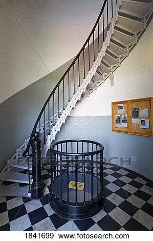 Stock Photo - Spiral Stairs In Ponce Inlet Lighthouse; Daytona Beach, Florida, Usa. Fotosearch