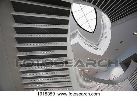 Stock Photo - Spiral Stairway Design In Interior Of Museum Of Contemporary Art, Chicago, Illinois, Usa. Fotosearch