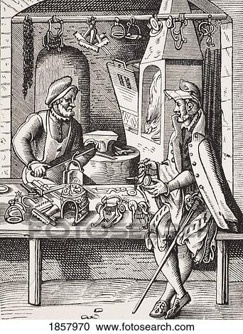 Spur Maker. 19Th Century Reproduction Of 16Th Century Woodcut By Jost Amman View Large Photo Image Stock Image - Spur Maker. 19Th Century Reproduction Of 16Th Century Woodcut By Jost Amman. Fotosearch