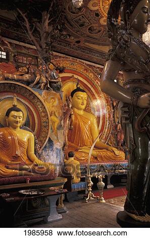 Sri Lanka, Colombo, Buddha statues in indoor shrines; Gangaramaya Temple View Large Photo Image Stock Photo - Sri Lanka, Colombo, Buddha statues in indoor shrines; Gangaramaya Temple. Fotosearch