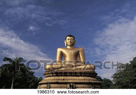 Sri Lanka, Colombo, Victoria Park, Golden Buddha Statue. View Large Photo Image Stock Image - Sri Lanka, Colombo, Victoria Park, Golden Buddha Statue.. Fotosearch