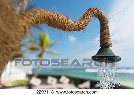 Stock Photo - Sri Lanka, near Unawatuna, Detail of shower head in Villa If; Thalpe. Fotosearch