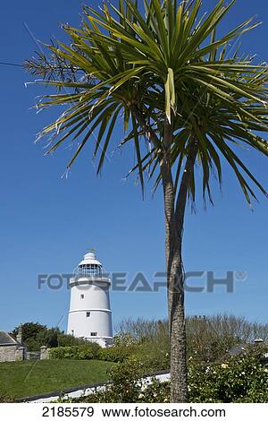 Stock Photo - St Agnes Lighthouse, Isles Of Scilly, Cornwall, Uk, Europe. Fotosearch