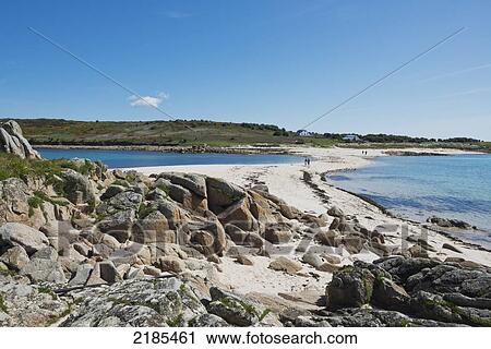 St Agnes Viewed From The Island Of Gugh Showing The Sand Bar (Tombolo), Isles Of Scilly, Cornwall, Uk, Europe View Large Photo Image Stock Image - St Agnes Viewed From The Island Of Gugh Showing The Sand Bar (Tombolo), Isles Of Scilly, Cornwall, Uk, Europe. Fotosearch
