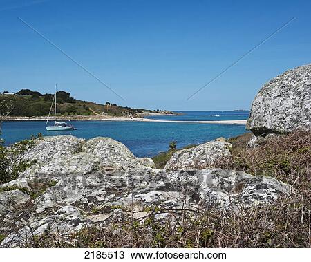St Agnes Viewed From The Island Of Gugh Showing The Sand Bar (Tombolo), Isles Of Scilly, Cornwall, Uk, Europe View Large Photo Image Stock Image - St Agnes Viewed From The Island Of Gugh Showing The Sand Bar (Tombolo), Isles Of Scilly, Cornwall, Uk, Europe. Fotosearch