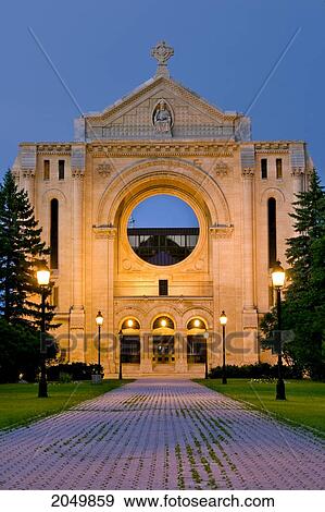 Stock Photo - St. Boniface Basilica Cathedral, Winnipeg, Manitoba. Fotosearch