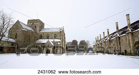 St. Cross Church in the snow; Winchester, Hampshire, England View Large Photo Image Stock Image - St. Cross Church in the snow; Winchester, Hampshire, England. Fotosearch