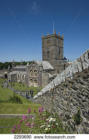 Stock Image - St David's Cathedral. St David's. Pembrokeshire. Wales. UK. Photos. Fotosearch