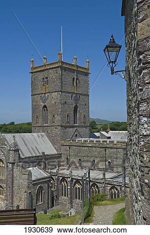 Stock Photo - St David's Cathedral. St David's. Pembrokeshire. Wales. UK. Photos. Fotosearch
