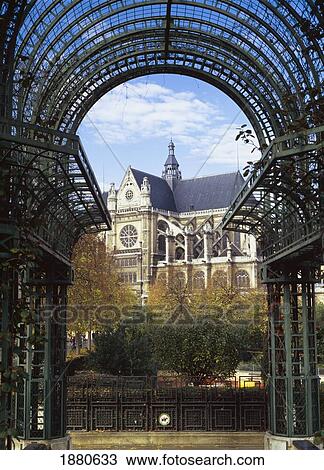 St. Eustache Viewed From The Forum Des Halles. View Large Photo Image Stock Image - St. Eustache Viewed From The Forum Des Halles.. Fotosearch