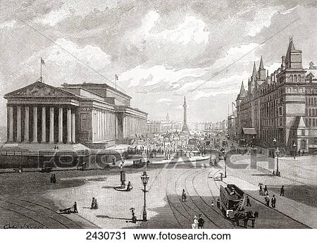 St. George's Hall and Lime Street, Liverpool, Lancashire, England in the 19th century. From Cities of the World, published c. 1893. View Large Photo Image Stock Image - St. George's Hall and Lime Street, Liverpool, Lancashire, England in the 19th century. From Cities of the World, published c. 1893.. Fotosearch