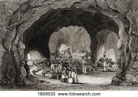 Stock Image - St. George's Hall, Gibraltar. Gun Emplacements.. Fotosearch