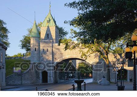 Stock Photography - St. Louis Gate; Quebec City, Quebec, Canada. Fotosearch