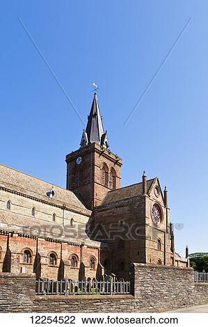 Stock Image - St. Magnus Cathedral; Kirkwall, Orkney, Scotland. Fotosearch