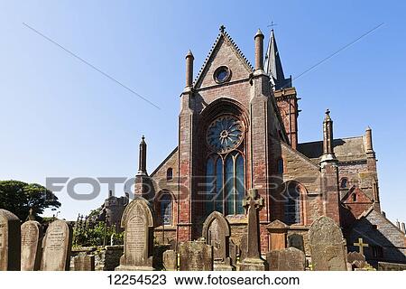 Stock Image - St. Magnus Cathedral; Kirkwall, Orkney, Scotland. Fotosearch