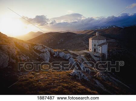 Stock Photo - St Maria Delle Pieta Chapel At Dusk. Fotosearch