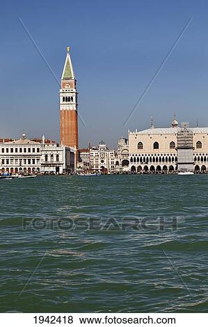 St. Mark's Square And Bell Tower; Venice Italy View Large Photo Image Stock Photo - St. Mark's Square And Bell Tower; Venice Italy. Fotosearch