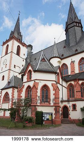 Stock Photo - St. Martin Basilica; Bingen Am Rhein Rhineland-Palatinate Germany. Fotosearch