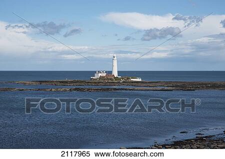 St Mary's Lighthouse; Whitley Bay North Tyneside England View Large Photo Image Stock Photography - St Mary's Lighthouse; Whitley Bay North Tyneside England. Fotosearch