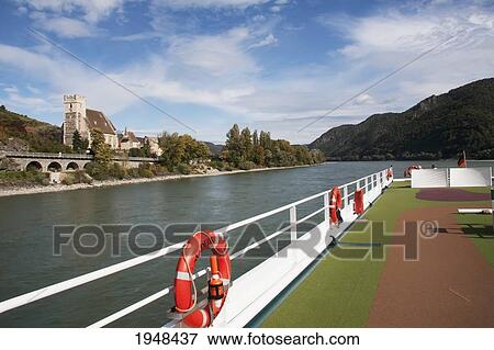 Stock Photo - St. Michael Church, as seen from the Amadeus Princess on the Danube River in Wachau, Lower Austria, Austria. Fotosearch