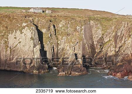 Stock Photo - St Non's Retreat And St Non's Chapel Near St David's; Pembrokeshire Coast, Wales, Uk. Fotosearch