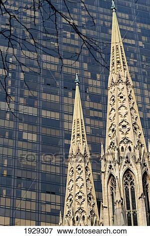 Stock Photo - St Patrick's Cathedral In 5Th Avenue; Manhattan, New York, Usa. Fotosearch