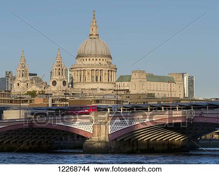 St. Paul's Cathedral and Blackfriar's Bridge; London, England View Large Photo Image Picture - St. Paul's Cathedral and Blackfriar's Bridge; London, England. Fotosearch