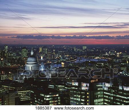 St Paul's Cathedral And London Skyline At Dusk View Large Photo Image Stock Photo - St Paul's Cathedral And London Skyline At Dusk. Fotosearch