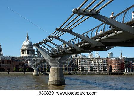 St Paul's Cathedral And Millenium Bridge, London, Uk View Large Photo Image Stock Photo - St Paul's Cathedral And Millenium Bridge, London, Uk. Fotosearch