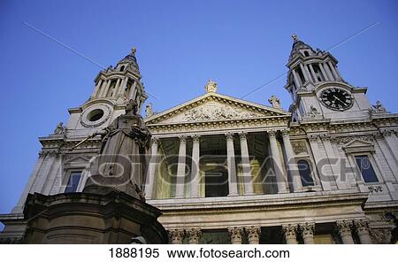 Stock Photography - St Paul's Cathedral And Statue, Low Angle View. Fotosearch