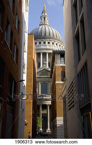St. Pauls' Cathedral As Seen From Alley, London, England, Uk View Large Photo Image Stock Image - St. Pauls' Cathedral As Seen From Alley, London, England, Uk. Fotosearch
