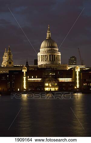 Picture - St. Pauls' Cathedral At Night, London, England, Uk. Fotosearch